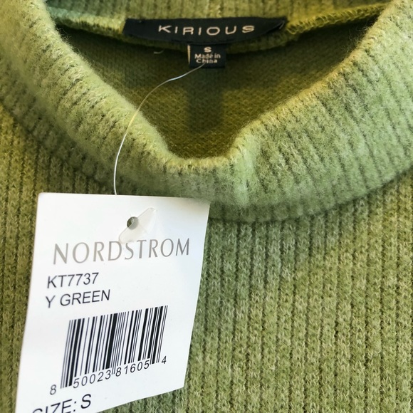 Kirious Green Mock Neck Balloon Sleeve Pullover Sweater Size Small NWT - Picture 4 of 4